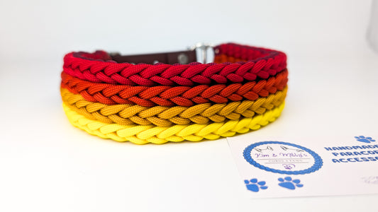 Pre Made Collar: Kim's River Bar, Sunrise colours, 35-44cm Kim & Milly's Cords 4 Paws Paracord Handmade Dog Accessories Customizable Made in Germany Shipping worldwide
