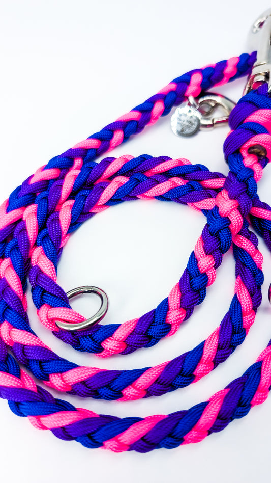 Pre Made Lead: 6 Strand adjustable Lead, 1.30m Kim & Milly's Cords 4 Paws Paracord Handmade Dog Accessories Customizable Made in Germany Shipping worldwide