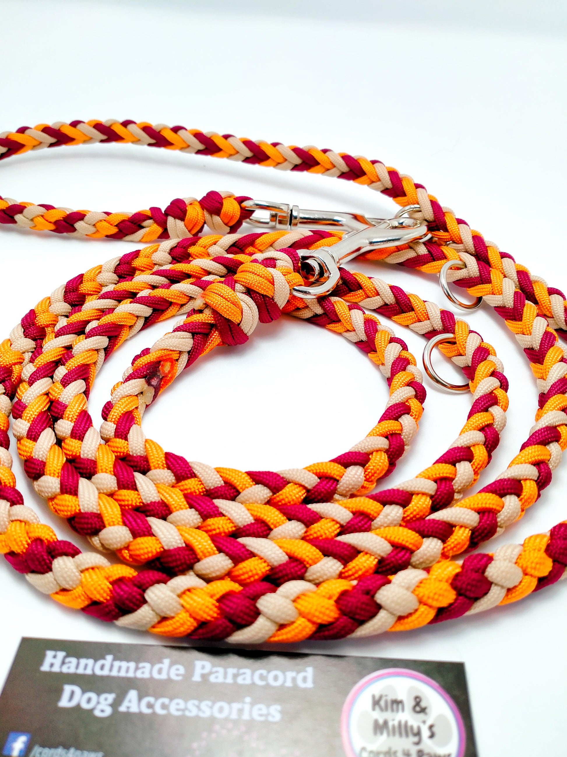 Adjustable Lead - 6 Strand Half Round Braid cords4paws Paracord Handmade Dog Accessories Customizable Made in Germany Shipping worldwide