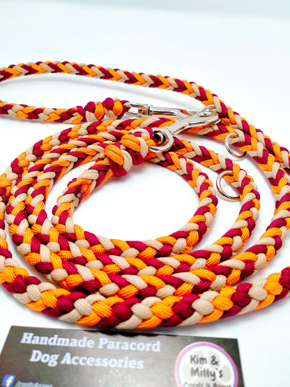 Adjustable Lead - 6 Strand Half Round Braid cords4paws Paracord Handmade Dog Accessories Customizable Made in Germany Shipping worldwide