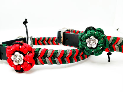Collar Flower Charm Kim & Milly's Cords 4 Paws Paracord Handmade Dog Accessories Customizable Made in Germany Shipping worldwide