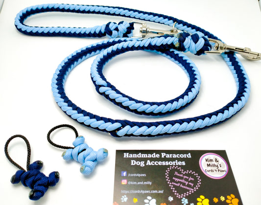 Adjustable Lead - Herringbone Kim & Milly's Cords 4 Paws Paracord Handmade Dog Accessories Customizable Made in Germany Shipping worldwide