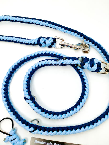 Adjustable Lead - Herringbone Kim & Milly's Cords 4 Paws Paracord Handmade Dog Accessories Customizable Made in Germany Shipping worldwide