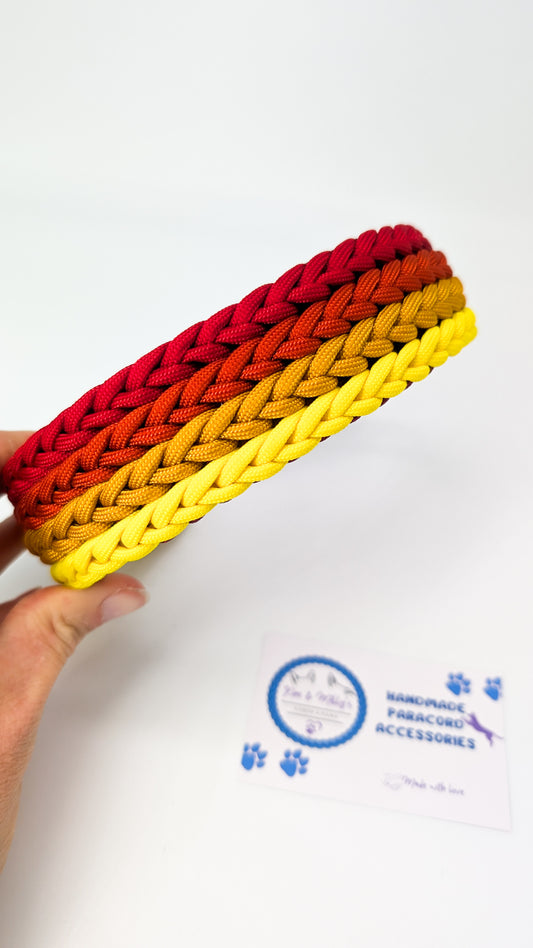 Pre Made Collar: Kim's River Bar, Sunrise colours, 35-44cm Kim & Milly's Cords 4 Paws Paracord Handmade Dog Accessories Customizable Made in Germany Shipping worldwide