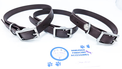 AUSSIE STOCK: Pre-Made: BioThane Collar - Dark Brown Kim & Milly's Cords 4 Paws Paracord Handmade Dog Accessories Customizable Made in Germany Shipping worldwide