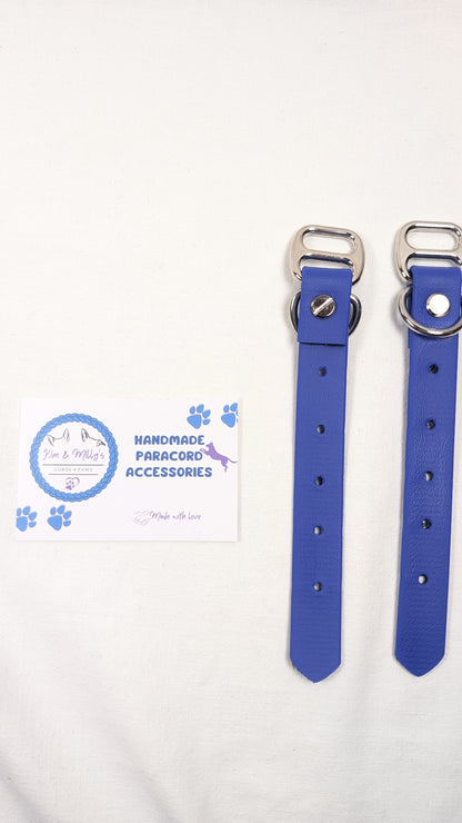 BioThane - Adapters 19mm Blue (BU522) Kim & Milly's Cords 4 Paws Paracord Handmade Dog Accessories Customizable Made in Germany Shipping worldwide